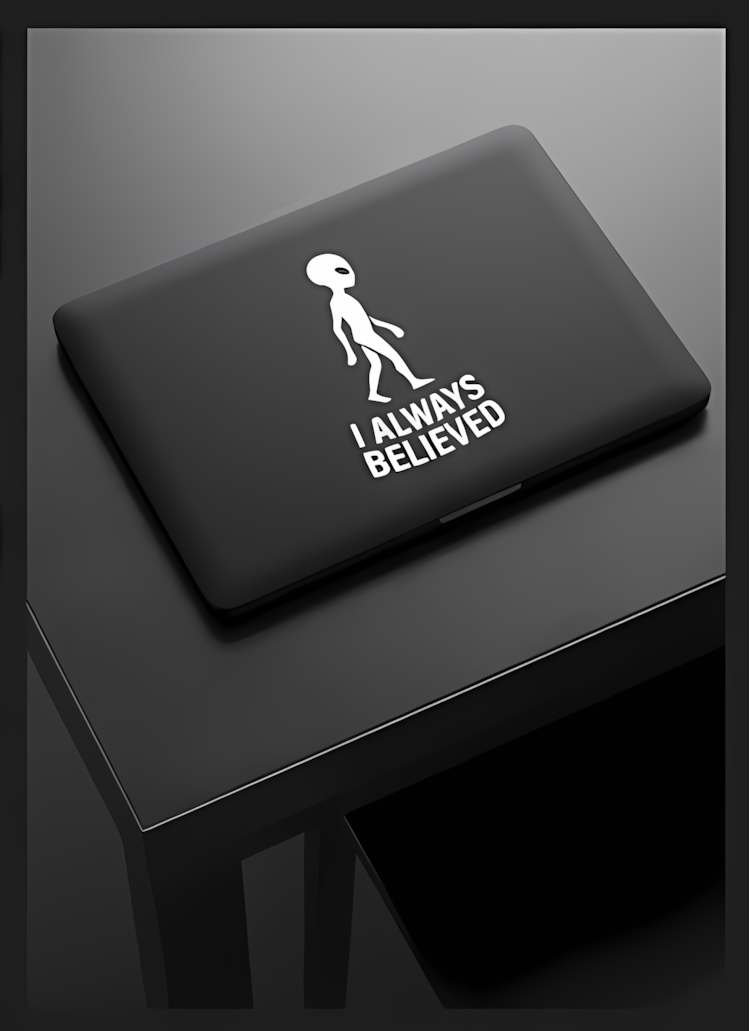 UFO Vinyl Sticker | I Always Believed Alien Decal for Cars & Laptops
