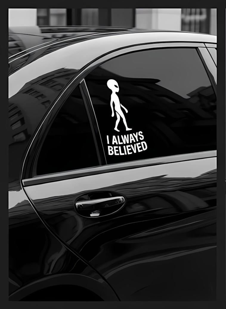 UFO Vinyl Sticker | I Always Believed Alien Decal for Cars & Laptops